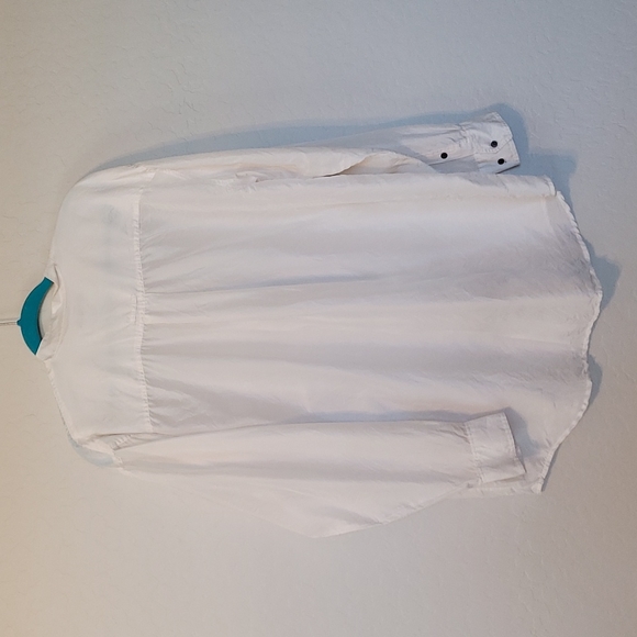 Jos. J. Oliver Vintage Ivory Collarless Silk 1990's Button Blouse Size Large - Picture 6 of 8